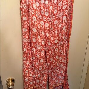 Floral Wide-Leg Anthropologie Pants